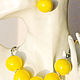'Yellow' blow silver beads on a leather cord. Necklace. BeautyGlassByKate(Lampwork) (beauty-glass). Online shopping on My Livemaster.  Фото №2