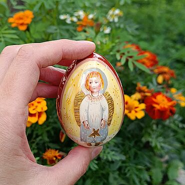 Сувениры и подарки ручной работы. Ярмарка Мастеров - ручная работа Подарок на Рождество. Яйцо с росписью 7см. Handmade.