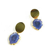 Украшения handmade. Livemaster - original item Quartz earrings, purple stud earrings with large stones. Handmade.