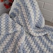 Для дома и интерьера ручной работы. Ярмарка Мастеров - ручная работа Plush blanket for baby. Knitted blanket in the crib.. Handmade.
