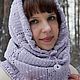 Order Women's cap knitted Snood warm kit in winter, a Delicate Lilac. Джемпера, шапки, палантины от 'Azhurles'. Livemaster. . Headwear Sets Фото №3