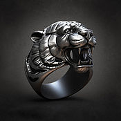 Украшения handmade. Livemaster - original item Signet ring:Tiger Power. Handmade.