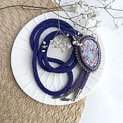 Аксессуары handmade. Livemaster - original item Tie harness made of beads Fragrant flower with jasper. Handmade.