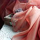 Ярко-персиковая полуорганза. Микровуаль для штор. Тюль коралловый, Ткани, Пушкино,  Фото №1