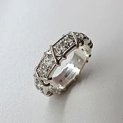 Украшения handmade. Livemaster - original item Silver Ring with white topaz Tiffany (K43) Tiffany. Handmade.