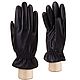 Winter men's gloves made of black leather. Tight fit, Vintage gloves, Nelidovo,  Фото №1