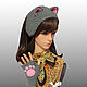 Headband with ears knit Cat Fingerless gloves with paws kit, Bandage, Orenburg,  Фото №1