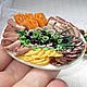 Тарелка с закуской (миниатюра из полимерной глины), Кукольная еда, Ефремов,  Фото №1
