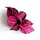 Hair Clip Flower for Hairstyle Magento Lingonberry Dark Pink Fuchsia. Hairpins. De-Si-Re. My Livemaster. Фото №4