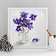 Bouquet of violets, 20h20cm, oil on canvas, still life, miniature, Pictures, St. Petersburg,  Фото №1