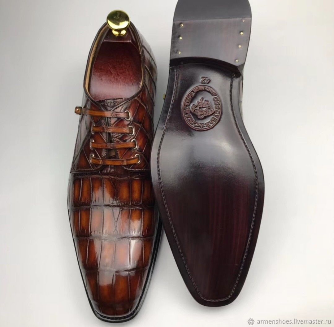 Gianni Versace туфли мужские кожа крокодила