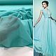  Natural matte crepe-chiffon-turquoise, Fabric, Moscow,  Фото №1