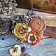 Брошь "Уютный октябрь" с натуральными камнями, Брошь-булавка, Сочи,  Фото №1