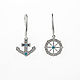 Sea earrings, Anchor and steering wheel in silver, Pendants, Tver,  Фото №1
