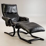 Винтаж: Кресло,кожа,средина 20 века