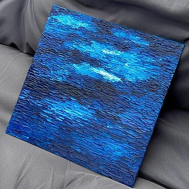 Картины и панно ручной работы. Ярмарка Мастеров - ручная работа Deep blue | 30x30. Handmade.