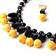Chalker Cosmos black-yellow agate. planet, Chokers, Moscow,  Фото №1