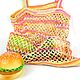 Shoppers: Bag-string bag, knitted from cotton, multi-colored, String bag, Moscow,  Фото №1