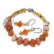 Украшения handmade. Livemaster - original item Orange agate beads bracelet 