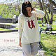White jumper with an embroidered letter. Jumpers. CUTE-KNIT by Nata Onipchenko. Online shopping on My Livemaster.  Фото №2