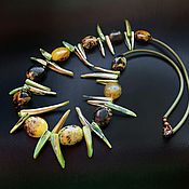 Работы для детей, handmade. Livemaster - original item Beads made of amber with mother of pearl.. Handmade.