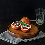 Для дома и интерьера handmade. Livemaster - original item Wooden round serving tray for serving dishes 250 mm. WS14. Handmade.