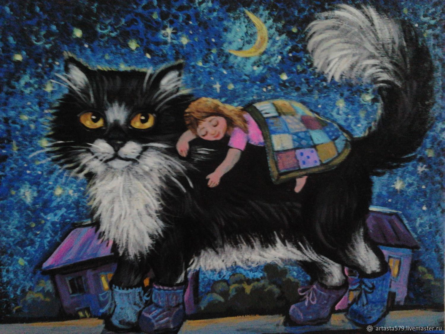 Рисунок кота баюна из сказки