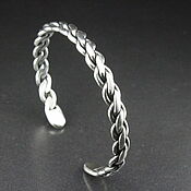 Украшения handmade. Livemaster - original item Narrow braided bracelet made of 925 sterling silver APS0003. Handmade.