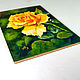 Painting Rose Yellow Oil 10 x 15 Flower Hardboard Picture in Frame. Pictures. matryoshka (azaart). My Livemaster. Фото №4