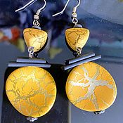Украшения handmade. Livemaster - original item Earrings: large yellow, massive original earrings, stylish earrings. Handmade.
