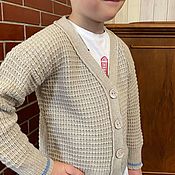 Одежда детская handmade. Livemaster - original item Cardigan children`s wool Souffle V beige. Handmade.