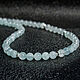 Beads necklace with aquamarine 'First date' silver 925 pr, Jewelry Sets, Yaroslavl,  Фото №1