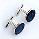 Order Cufflinks with painted blue color. fiorellino. Livemaster. . Cuff Links Фото №3