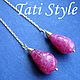 Серебряные серьги-продевки с резным рубином ,,RED GRAPES,,. Серьги-продевки. Tati Style. Ярмарка Мастеров.  Фото №4
