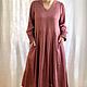 Заказать Платье из льна миди бохо с поясом. SVЭRO dress. Ярмарка Мастеров. . Платья Фото №3