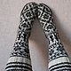 cotton knee-socks with Norwegian pattern, Leg warmers, Saransk,  Фото №1