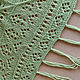 Openwork shawl green apple knitted scarf neck scarf with fringe. Bactus. FuxiList  knitting. My Livemaster. Фото №5