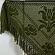 Khaki Shawl 200*110 Crocheted Triangular with Tassels #012, Shawls, Nalchik,  Фото №1