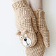 Заказать Вязаные варежки Мишки. Woolcraft. Ярмарка Мастеров. . Варежки Фото №3