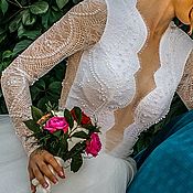 Элегантное свадебное платье миди