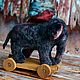 Order Copy of Little Elephant vintage style on the wooden cart. Tatyana Kosova (tatyanakosova). Livemaster. . Teddy Toys Фото №3