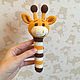 Knitted Giraffe rattle, Teethers and rattles, Moscow,  Фото №1
