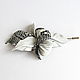 Brooch-needle buttonhole lapel Python men's brooch black and white flower. Stick pin. De-Si-Re. My Livemaster. Фото №4
