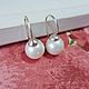 Hook earrings in minimalism style made of 925 silver and natural pearls. Earrings. marusjy. My Livemaster. Фото №5