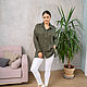 Shirt in man style green. Blouses. NATALINI. My Livemaster. Фото №9