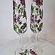 Glasses 'Delicate Roses' with stained glass painting (Pair). Wine Glasses. vitrazhnaya-rospis (vitrazhnaya-rospis). My Livemaster. Фото №9