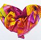 Handkerchief satin `leaves at dawn` silk 100% shelk100% silk Batik Paradise from Natalia Sorokina Scarf batik Handmade Batik craftsmen Fair
