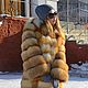 Fur coat Siberian Fox with a hood.Cross. Without inserts, Fur Coats, Omsk,  Фото №1
