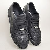 Обувь ручной работы handmade. Livemaster - original item Python and genuine leather sneakers, 100% handmade.. Handmade.