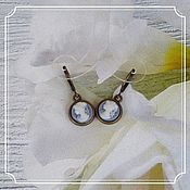 Субкультуры handmade. Livemaster - original item Earrings with cameos Girl background lilac bronze 10. Handmade.
